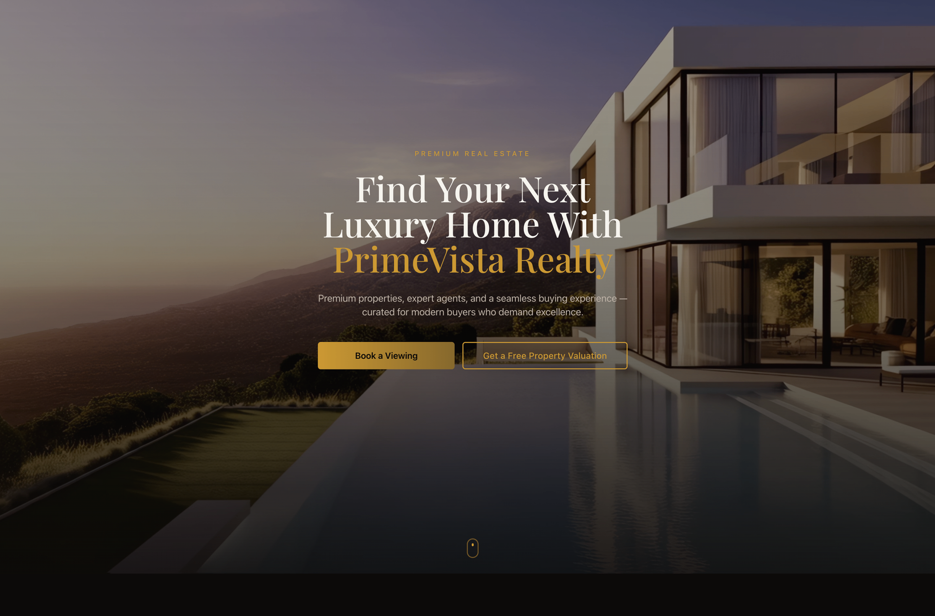 Free website audit preview showing website improvement opportunities for PrimeVista Realty